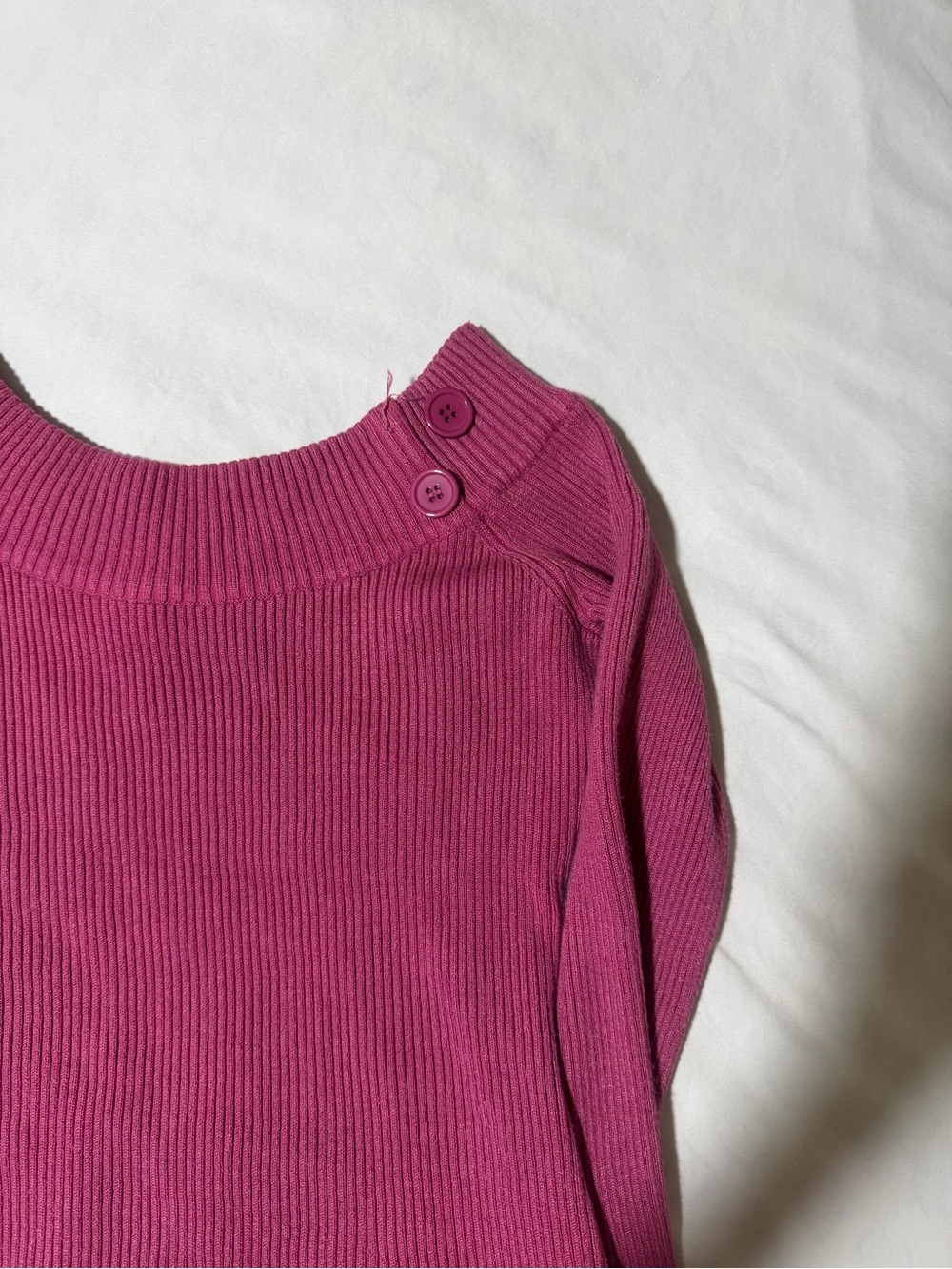 Fuchsia Ribbed Collared Knit Top - Picture 4 of 6